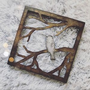 Rustic Bird Metal Picture Wall Decor 11x11